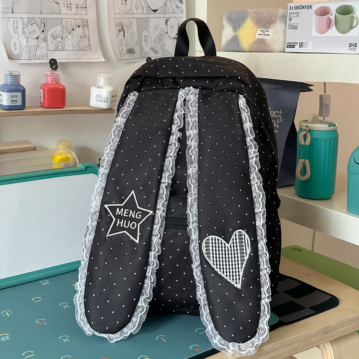 Cute Bunny-Ear Design Embellished Backpack Kalsten