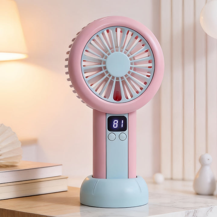 Ladies Portable Table Fan with Digital Display and Multiple Adjustable Speed Control Kalsten