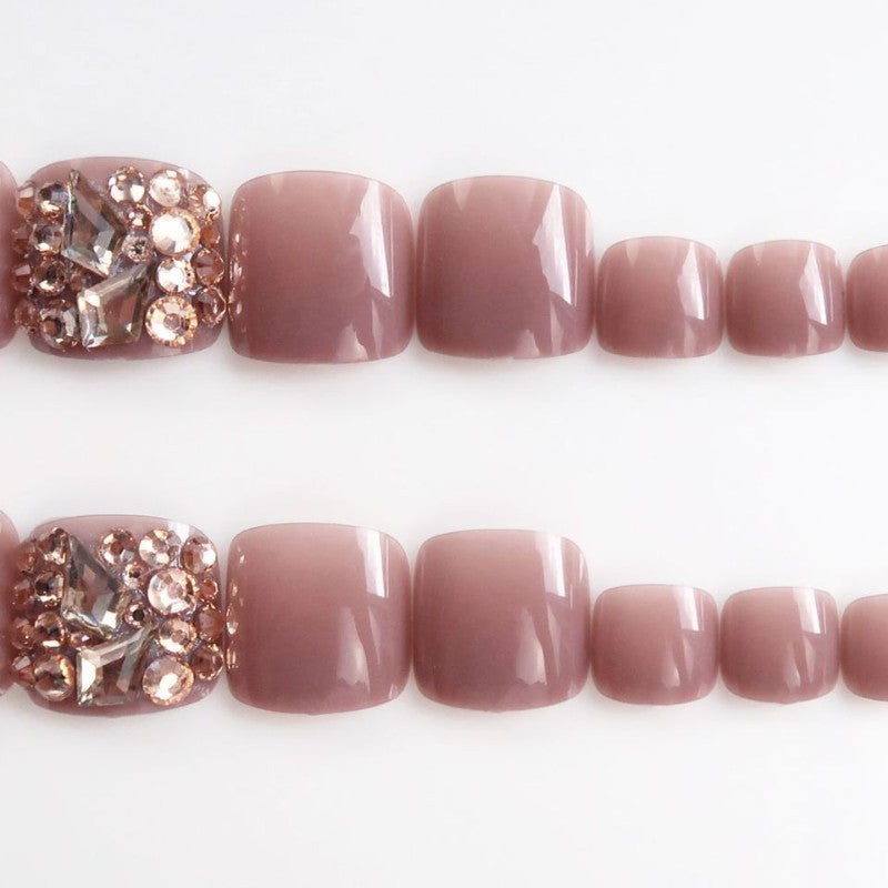 Decorative Rhinestone Press-On Toenails