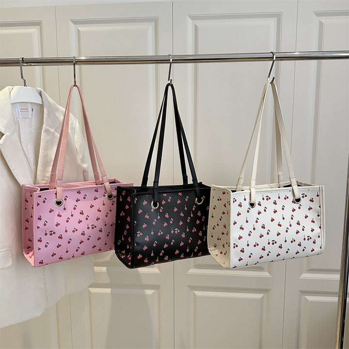 Playful Cherry Print Tote Bag Kalsten
