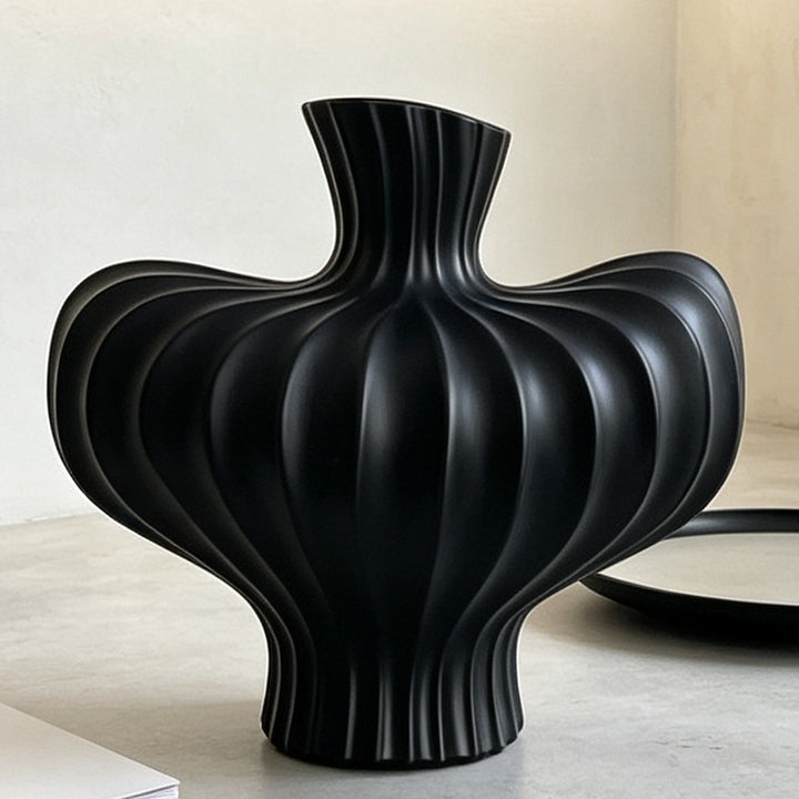 Sculpted Ribbed Decorative Vase Kalsten