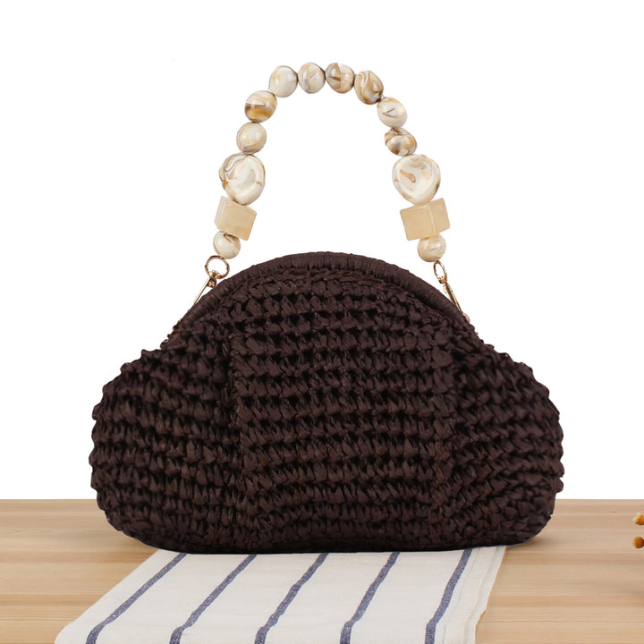 Stylish handbag with colorful bead handle Kalsten