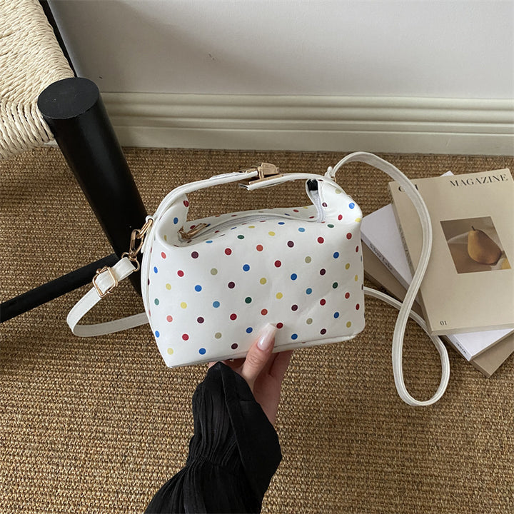 Stylish Polka Dot Crossbody Handbag