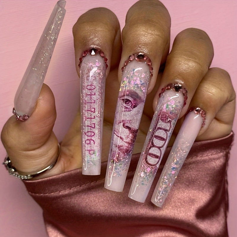 Decorative Glittery Press-On Nail Set