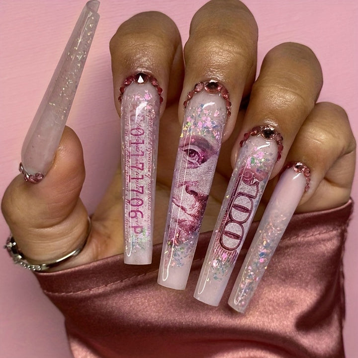 Decorative Glittery Press-On Nail Set