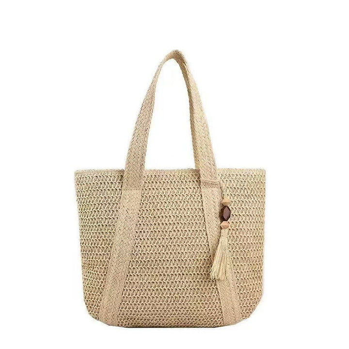 Handbag Made of Natural Weave with Decorative Tassel Detail Kalsten