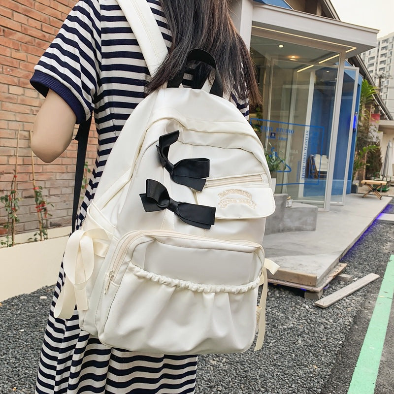 Charming Bow-Appliqué Casual Backpack Kalsten