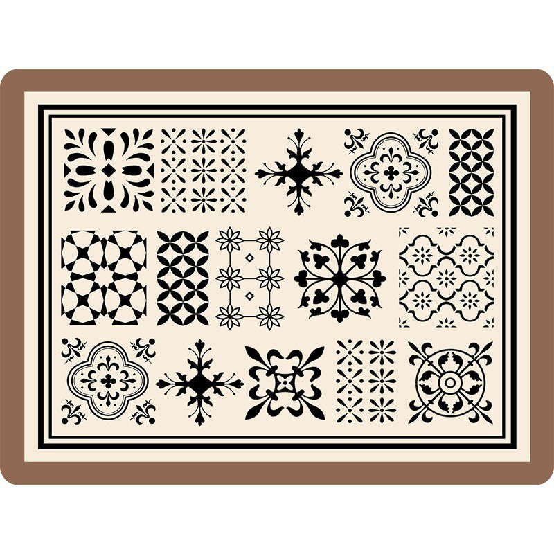 Decorative Floral Print Kitchen Mat for Home