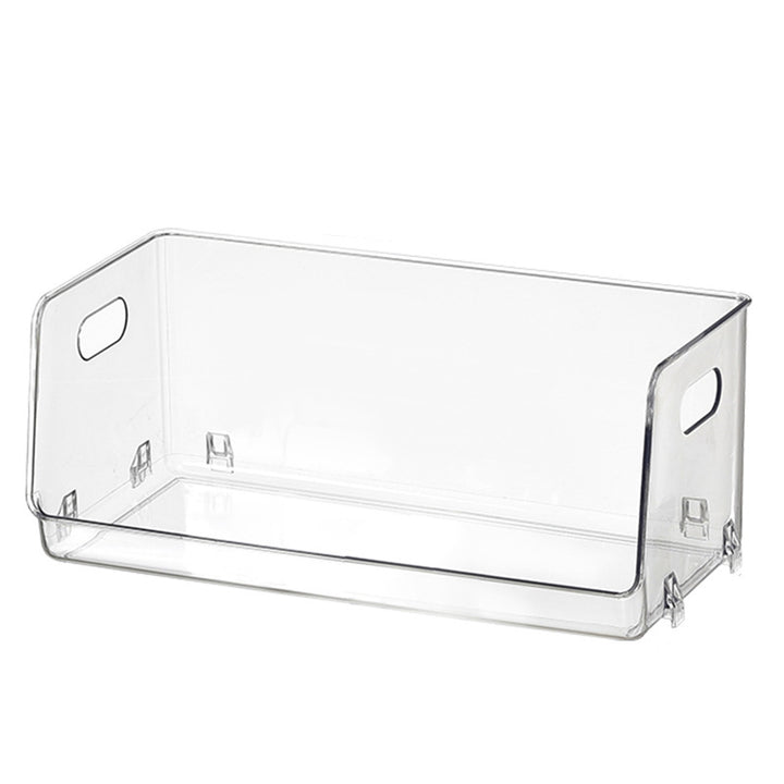 Acrylic kitchen organizer, stackable transparent storage shelf with handles