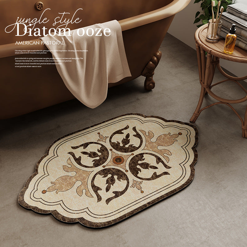 Vintage Floral Bath Mat Kalsten
