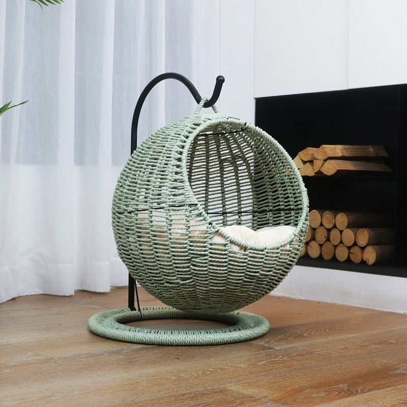 Hanging chair made of rattan with comfortable cushion Kalsten