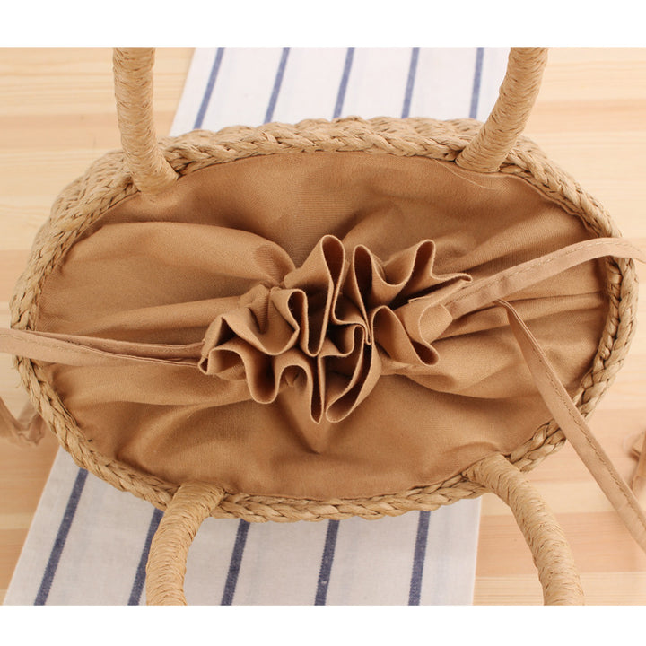 Handbag Made of Braided Natural Material with Modern Details Kalsten