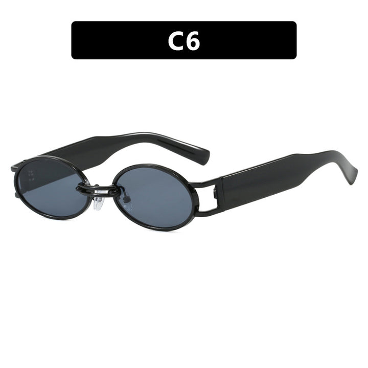 Women oval-shaped sunglasses with golden accents and stylish frame Kalsten