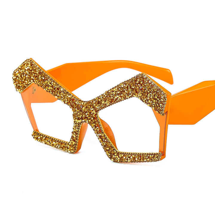 Women's Sparkling Cat-Eye Sunglasses with Extravagant Rhinestone Frame Kalsten