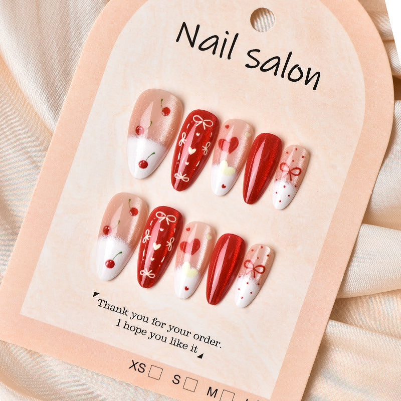 Decorative Cherry Love Press-On Nail Art Set