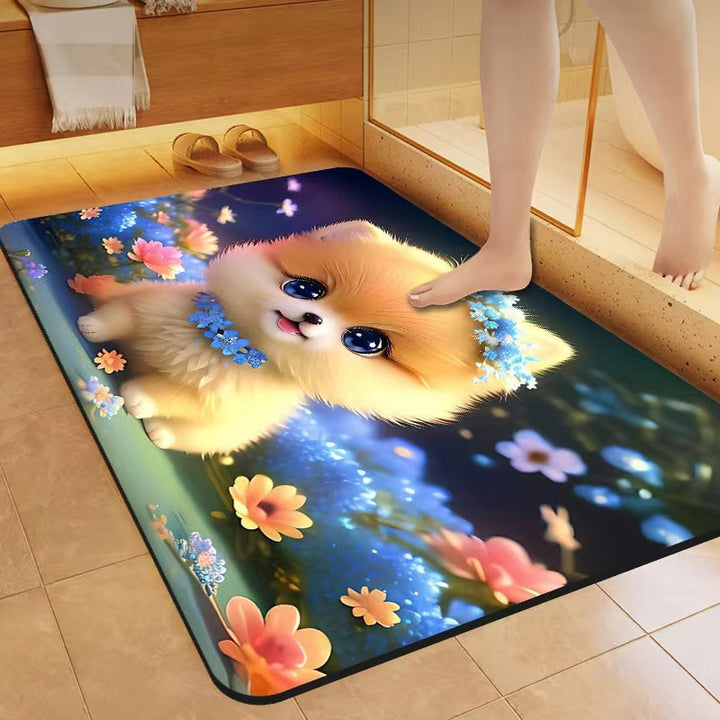 Cute Cat-Themed Bath Mat Kalsten