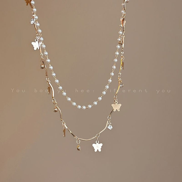 Layered Opal and Pearl Necklace Kalsten
