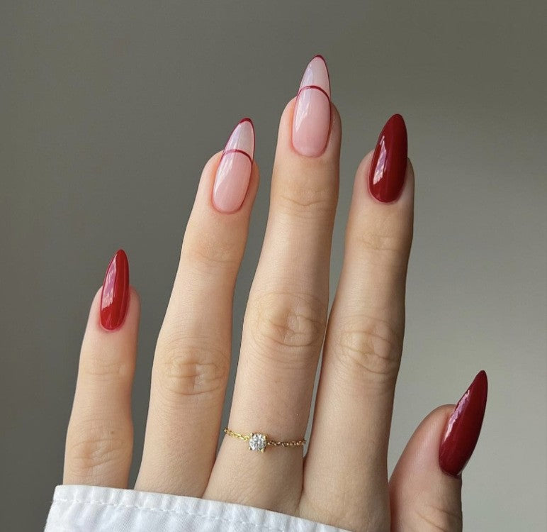 Elegant Stiletto Press-On Nail Art with Rhinestone Accents Kalsten