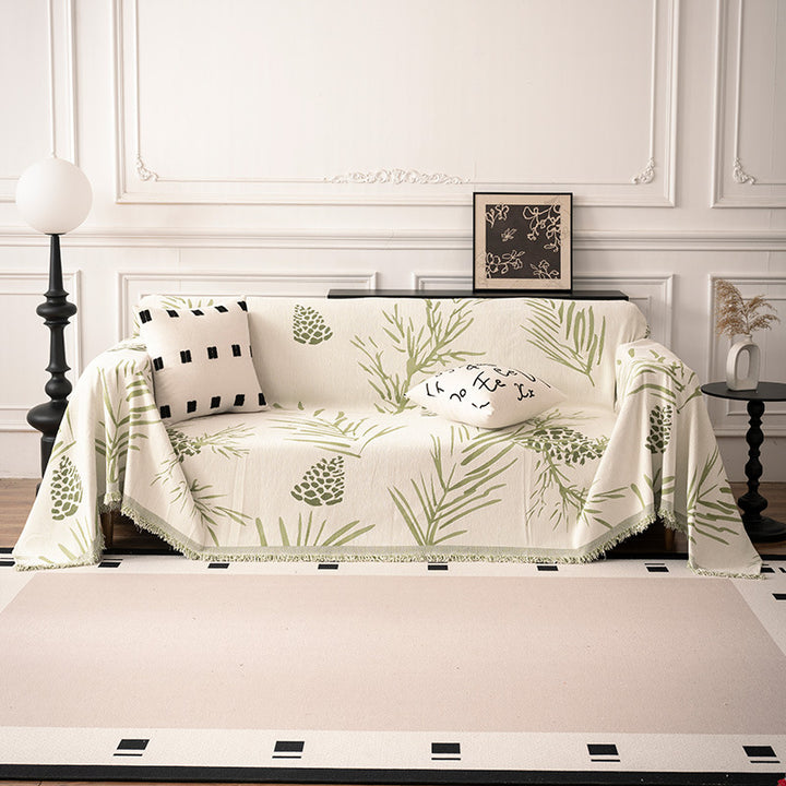Leaf Print Decorative Throw Blanket