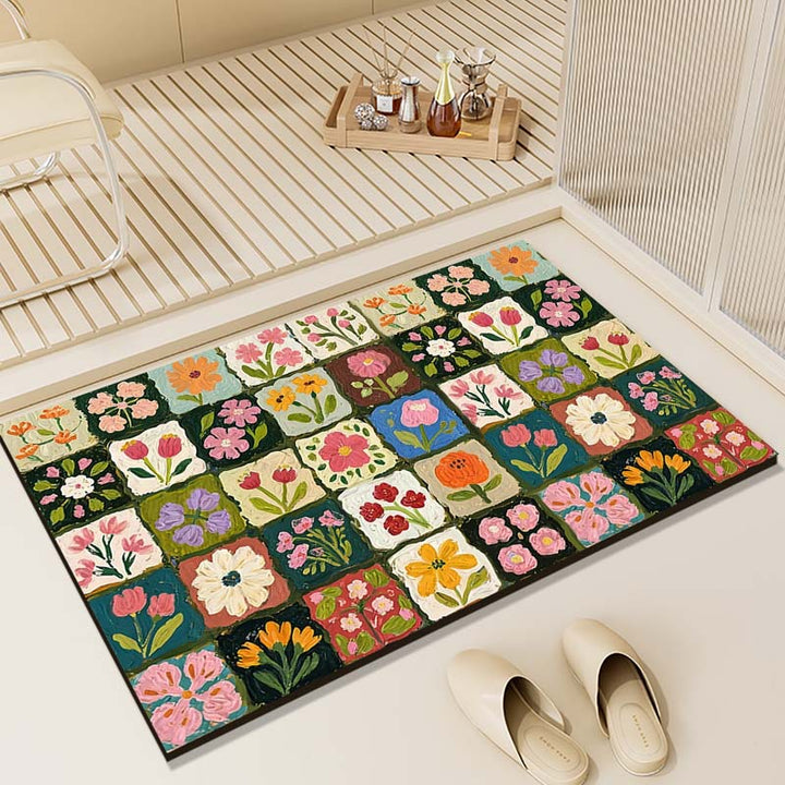 Floral Patterned Multi-Functional Floor Mat