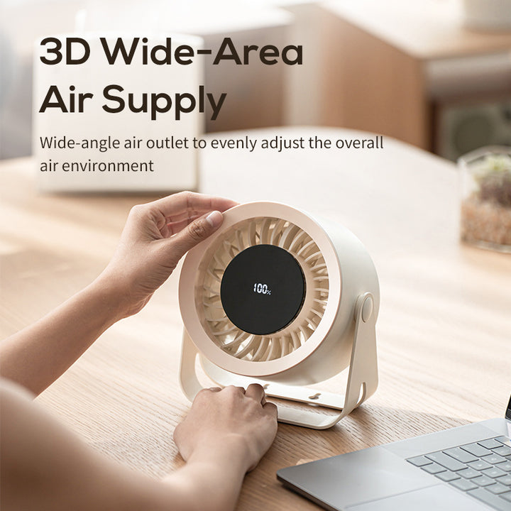 Unisex portable USB fan with integrated battery and LED battery indicator Kalsten