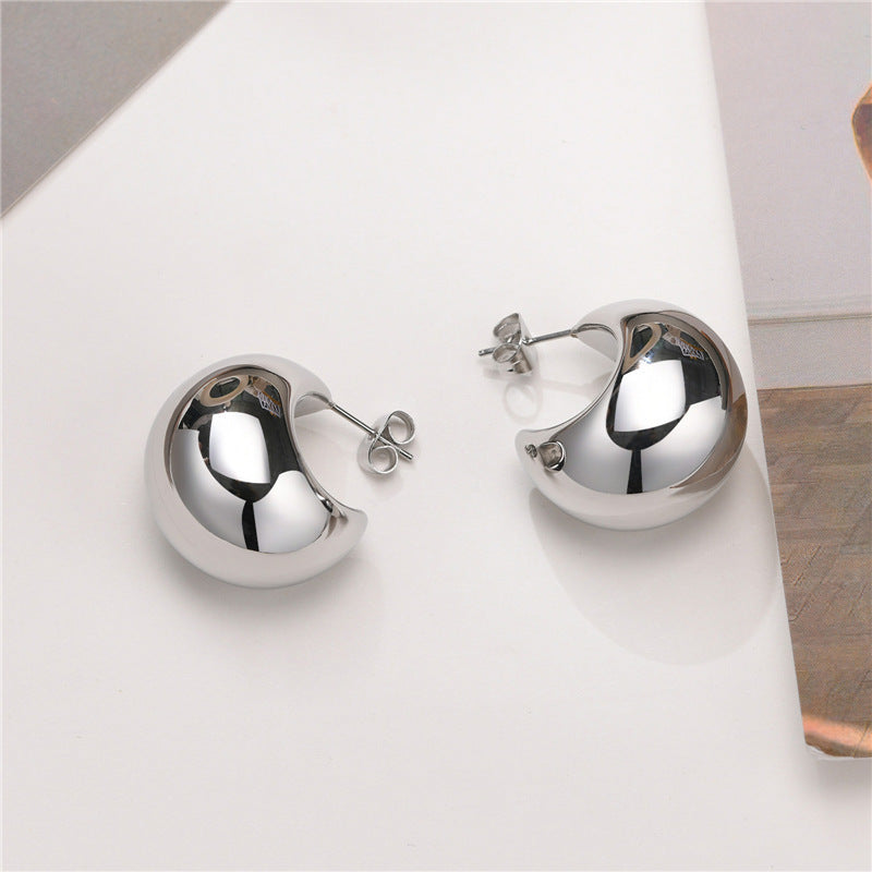 Shiny stainless steel stud earrings Kalsten