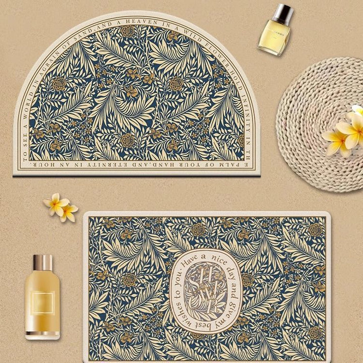Elegant Floral Design Area Mat for Home
