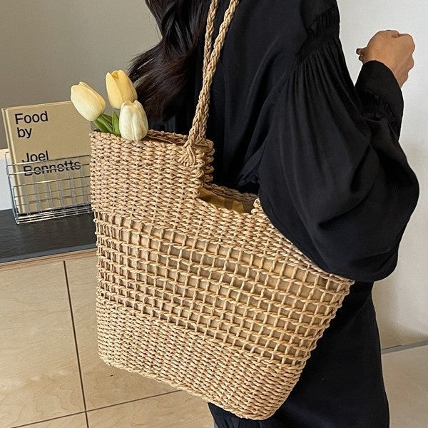 Braided shopping bag with structured design Kalsten