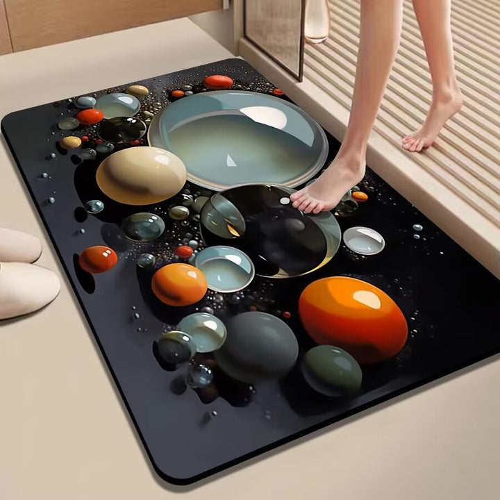 Colorful Pebble-Themed Floor Mat Kalsten