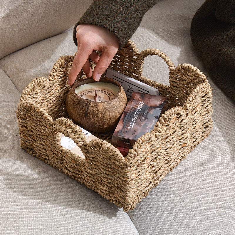 Decorative storage basket with two handles Kalsten