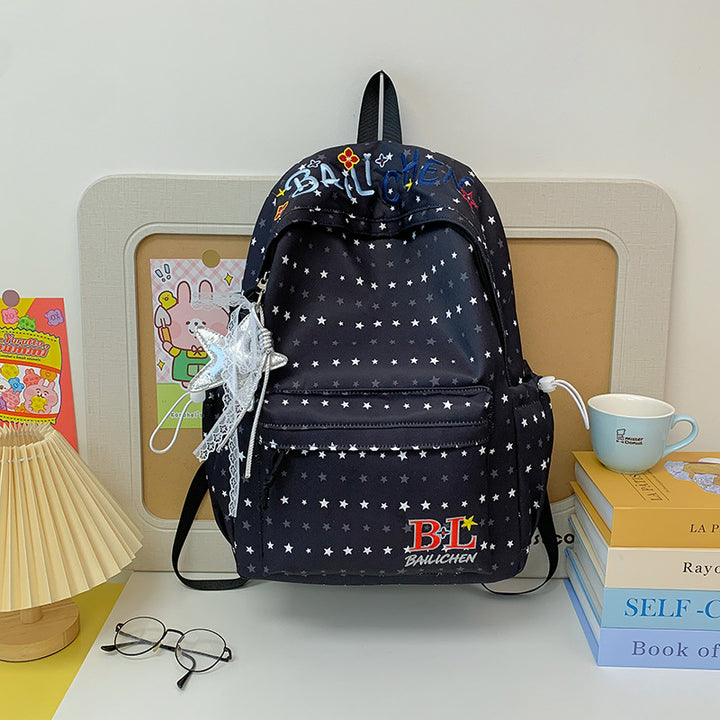 Playful Star-Embellished Casual Backpack Kalsten