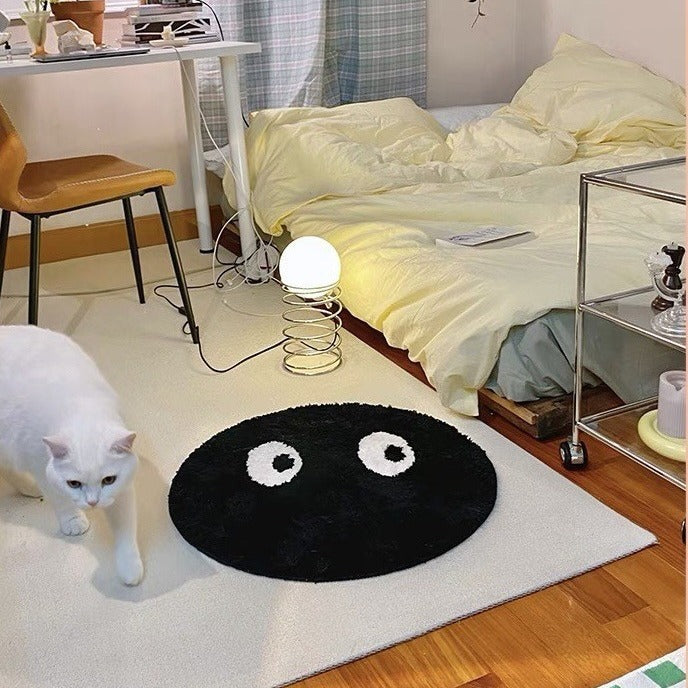 Round Plush Eyes Design Area Rug Kalsten