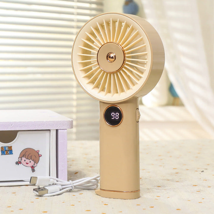 Women Portable Hand Fan with USB Charging Option and Intuitive Design Kalsten