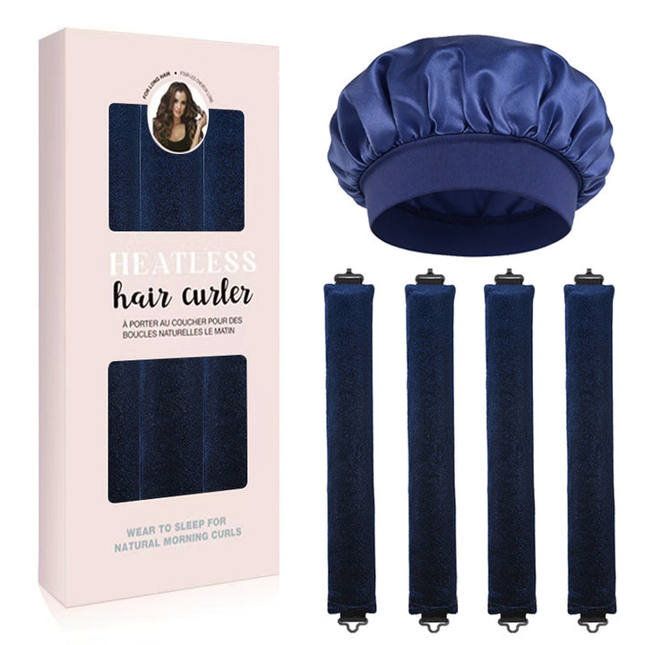 Satin Sleep Cap and Hair Rollers