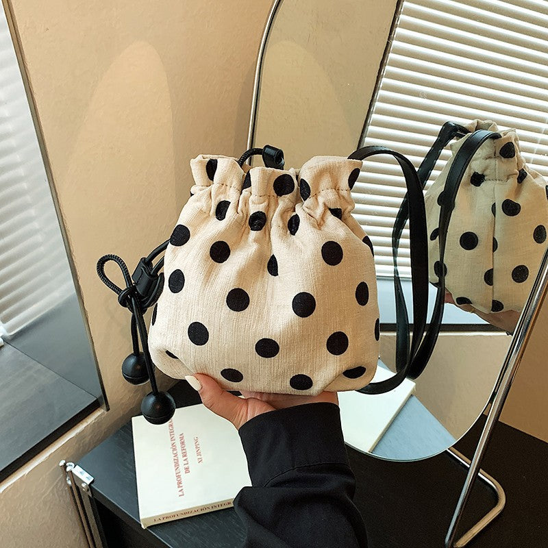 Polka Dot Drawstring Shoulder Bag Kalsten