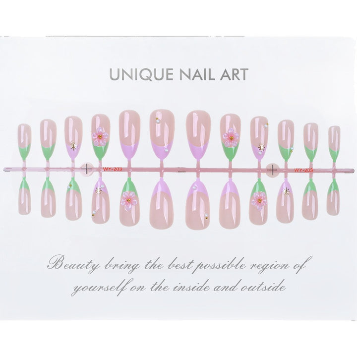 Elegant Floral Accented Press-On Nail Set Kalsten