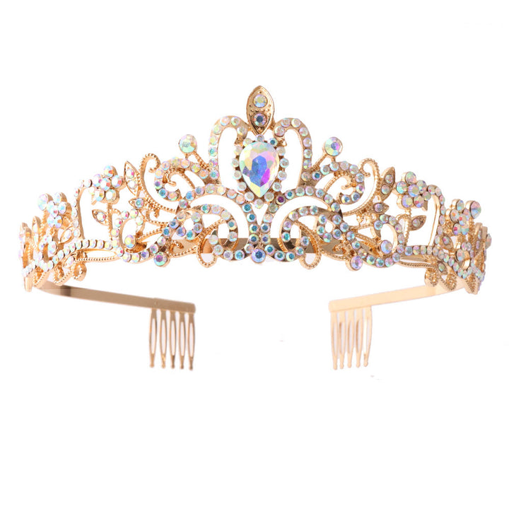 Ladies Sparkling Crystal Tiara with Filigree Design Kalsten