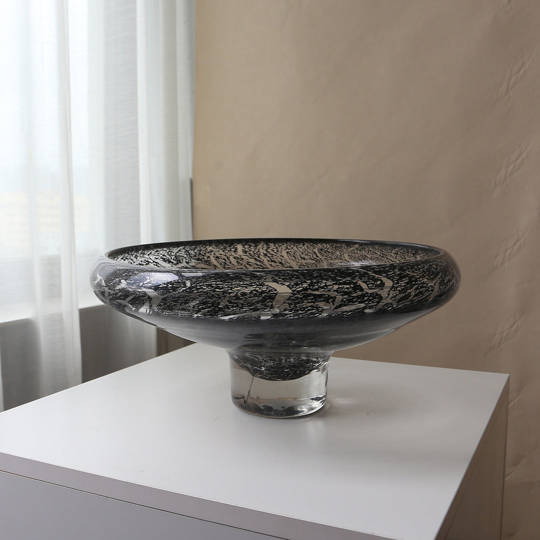 Sculptural Handcrafted Decorative Glass Centerpiece Bowl Kalsten
