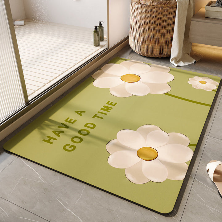 Decorative Floral Bath Mat Kalsten