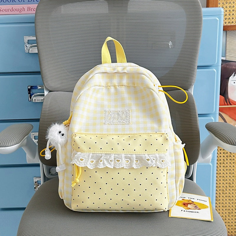 Cute Checkered Pattern Backpack Kalsten