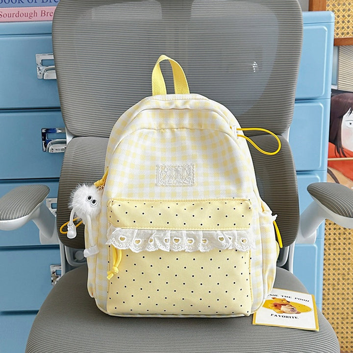Cute Checkered Pattern Backpack Kalsten