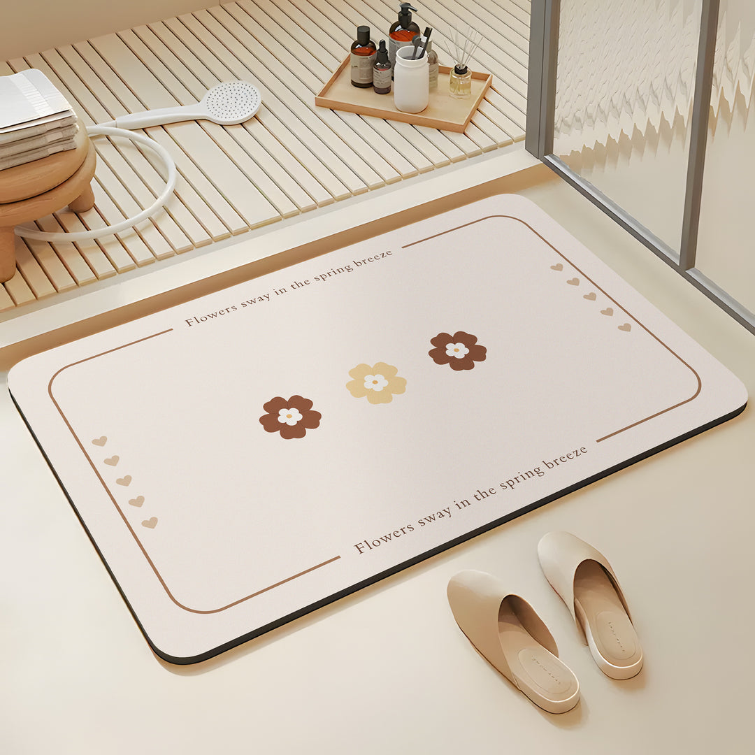 Stylish Floral Printed Bath Mat
