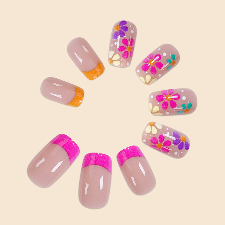 Vibrant Floral Nail Art Extensions