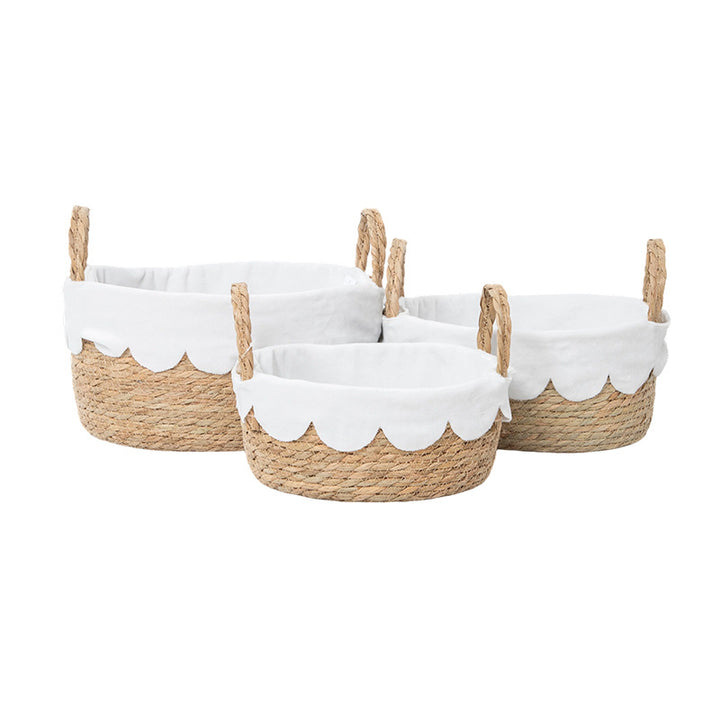 Decorative Woven Storage Basket with Scalloped Edges Kalsten