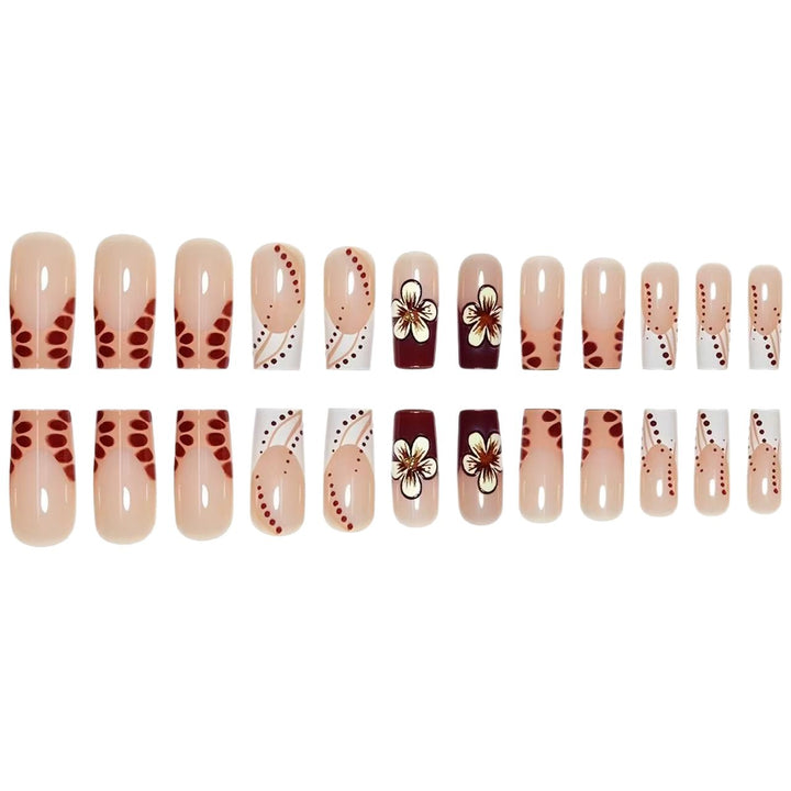 Artistic Floral Themed Acrylic Nail Set Kalsten