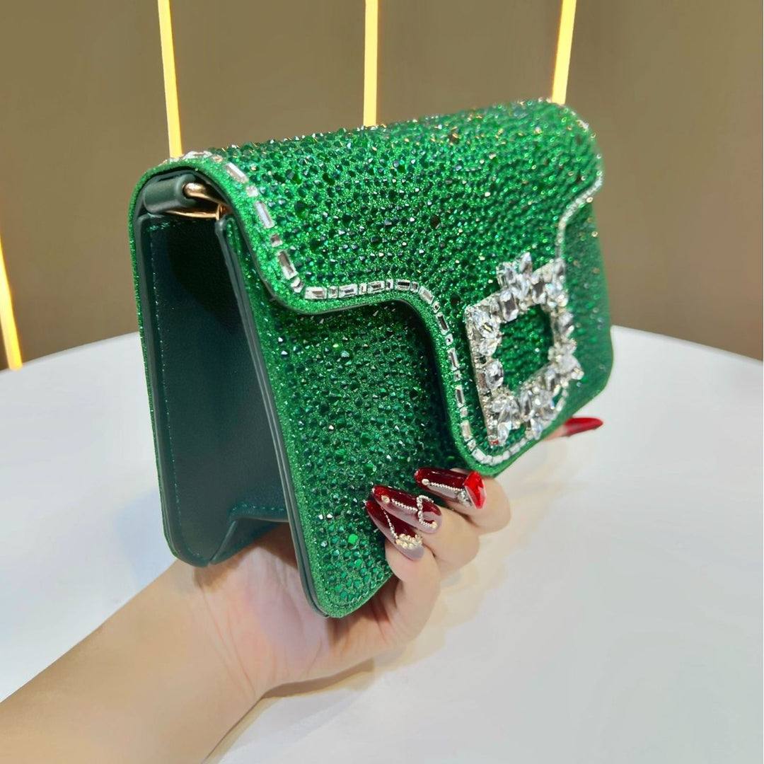 Sparkling Crystal-Embellished Evening Clutch