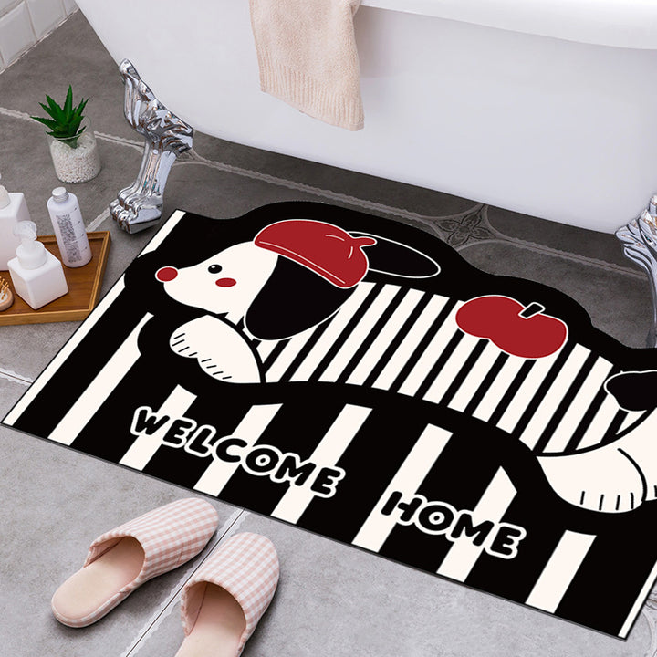 Playful Dog-Themed Welcome Mat