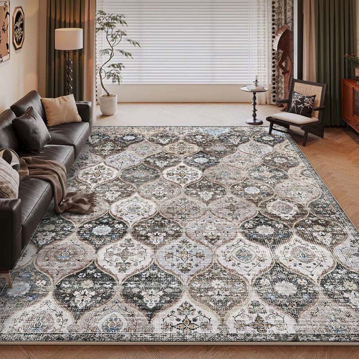 Vintage Floral Pattern Area Rug
