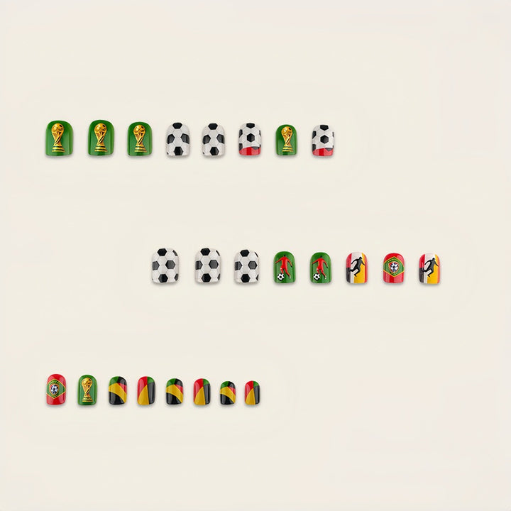 Creative Football Motif Fake Nails Kalsten