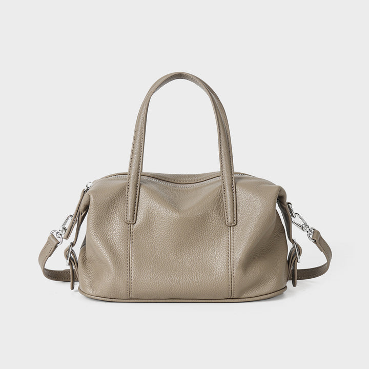 Structured Barrel Top-Handle Satchel with Removable Crossbody Strap